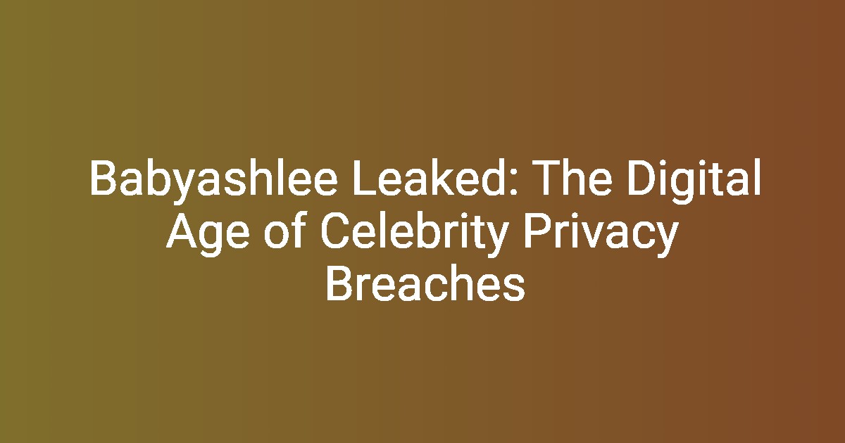 Babyashlee Leaked The Digital Age of Celebrity Privacy Breaches(04)